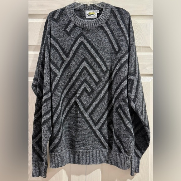 Le Tigre Other - Le Tigre Vtg Crewneck Sweater Geometric Knit Pullover Retro Men’s Sz Tall XL